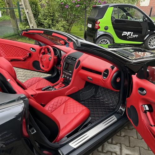 obszyte wnętrze skórą w Mercedes SLK r171 PFI car styling